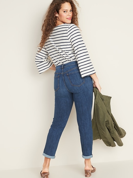 Image number 7 showing, Mid-Rise Boyfriend Straight Jeans for Women