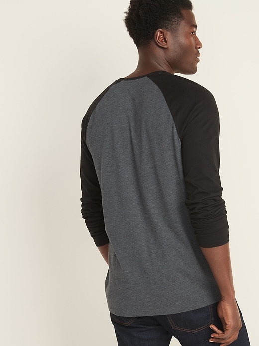 Soft-Washed Color-Blocked Raglan-Sleeve Tee for Men