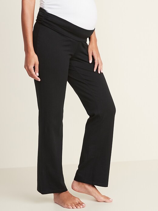View large product image 1 of 1. Maternity Foldover-Waist Jersey Lounge Pants