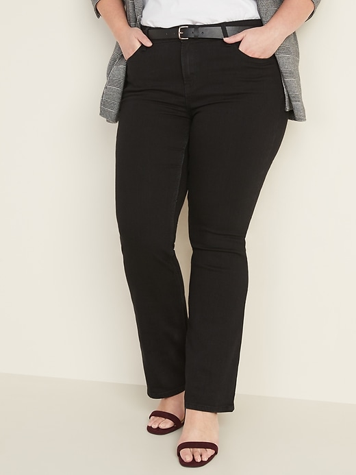 Image number 6 showing, Mid-Rise Micro-Flare Black Jeans for Women