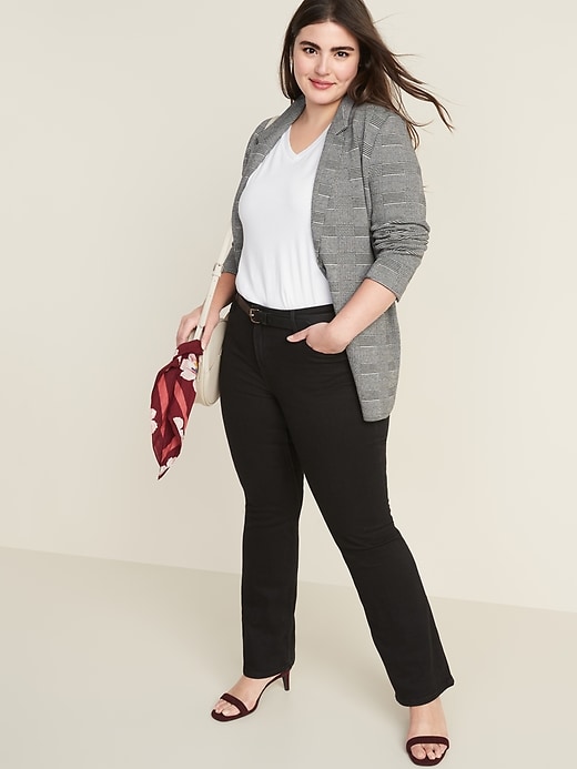 Image number 8 showing, Mid-Rise Micro-Flare Black Jeans for Women