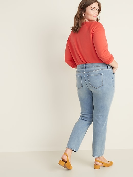 Image number 2 showing, Mid-Rise Power Slim Straight Plus-Size Jeans
