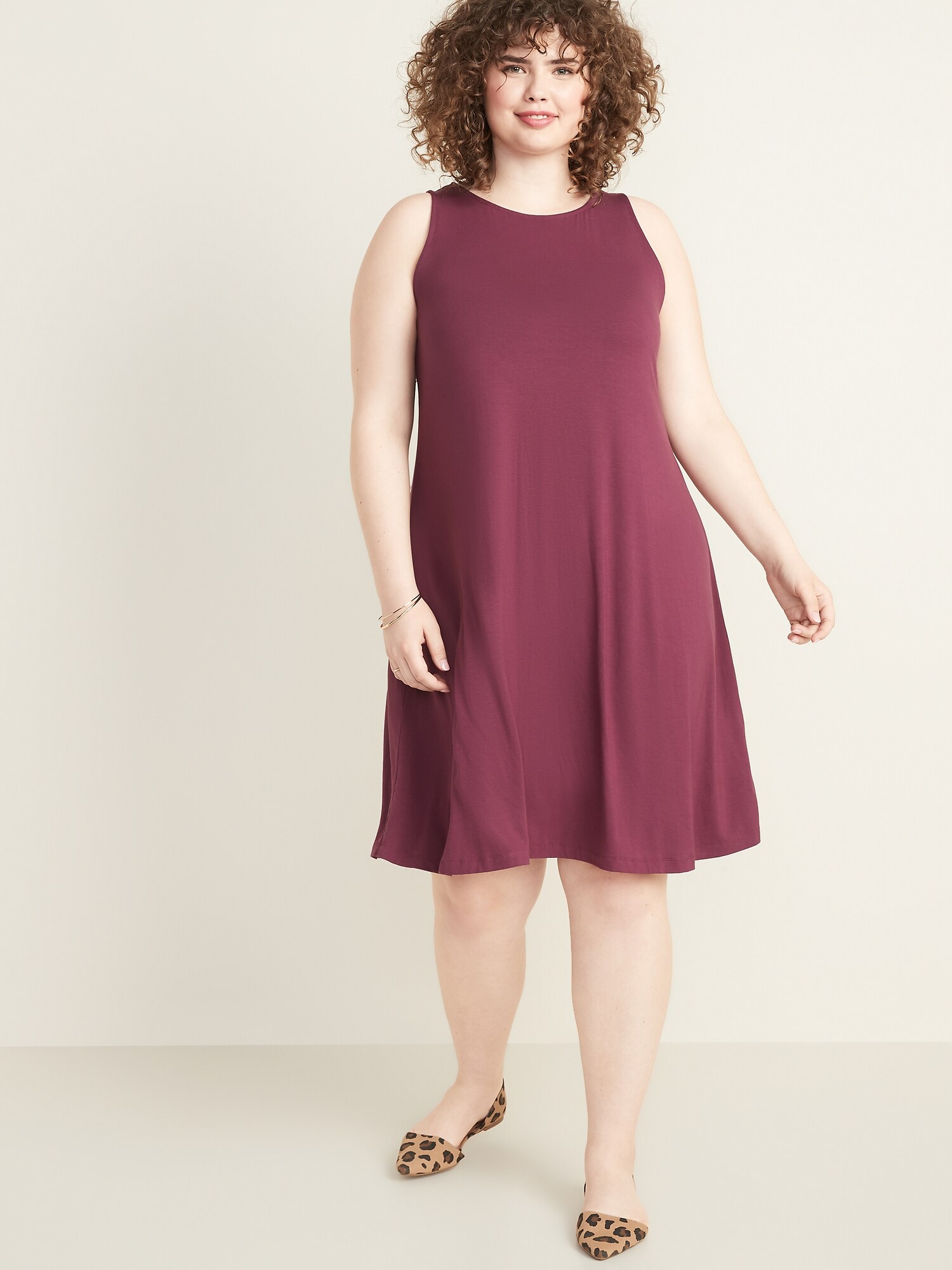 plus size sleeveless swing dress