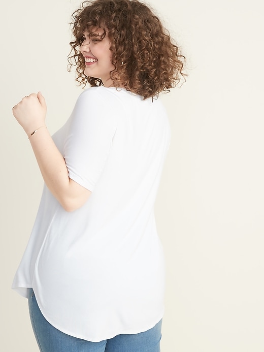 Image number 2 showing, Luxe Plus-Size Crew-Neck Tunic Tee