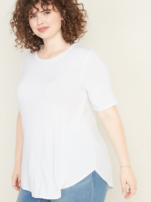 Image number 4 showing, Luxe Plus-Size Crew-Neck Tunic Tee