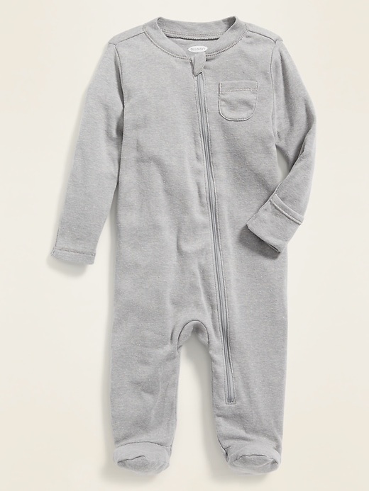 View large product image 1 of 2. Zip-Front Footed One-Piece for Baby