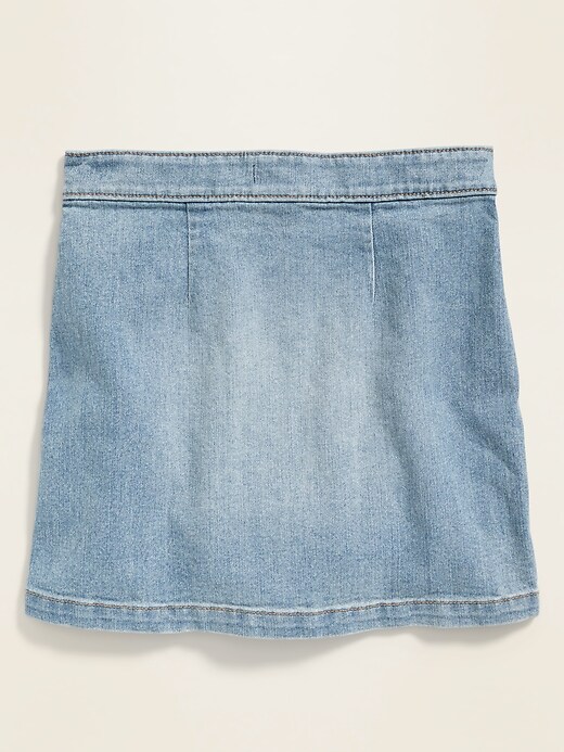 View large product image 2 of 3. High-Waisted Button-Front Jean Skirt for Girls