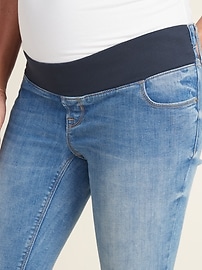 View large product image 3 of 3. Maternity Front Low-Panel Rockstar Super Skinny Jeans