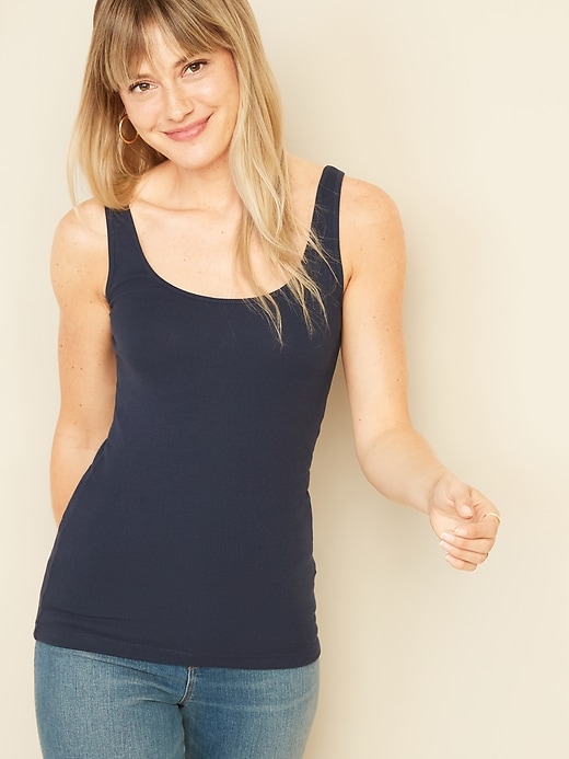 First-Layer Rib-Knit Tank Top