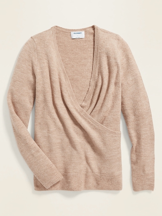 Image number 4 showing, Maternity Cross-Front Nursing Sweater