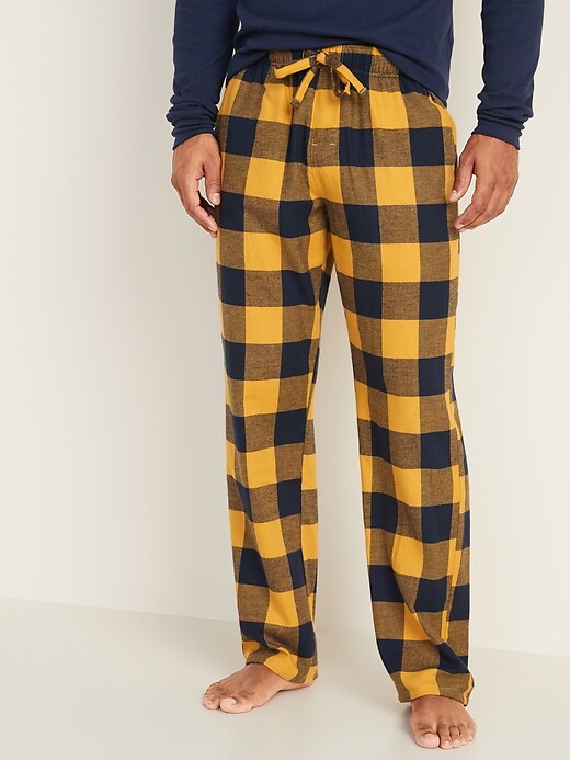 Yellow plaid pajama pants sale