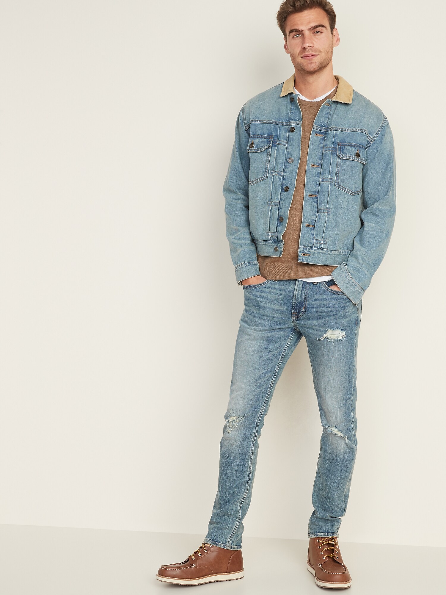 denim jacket tan collar