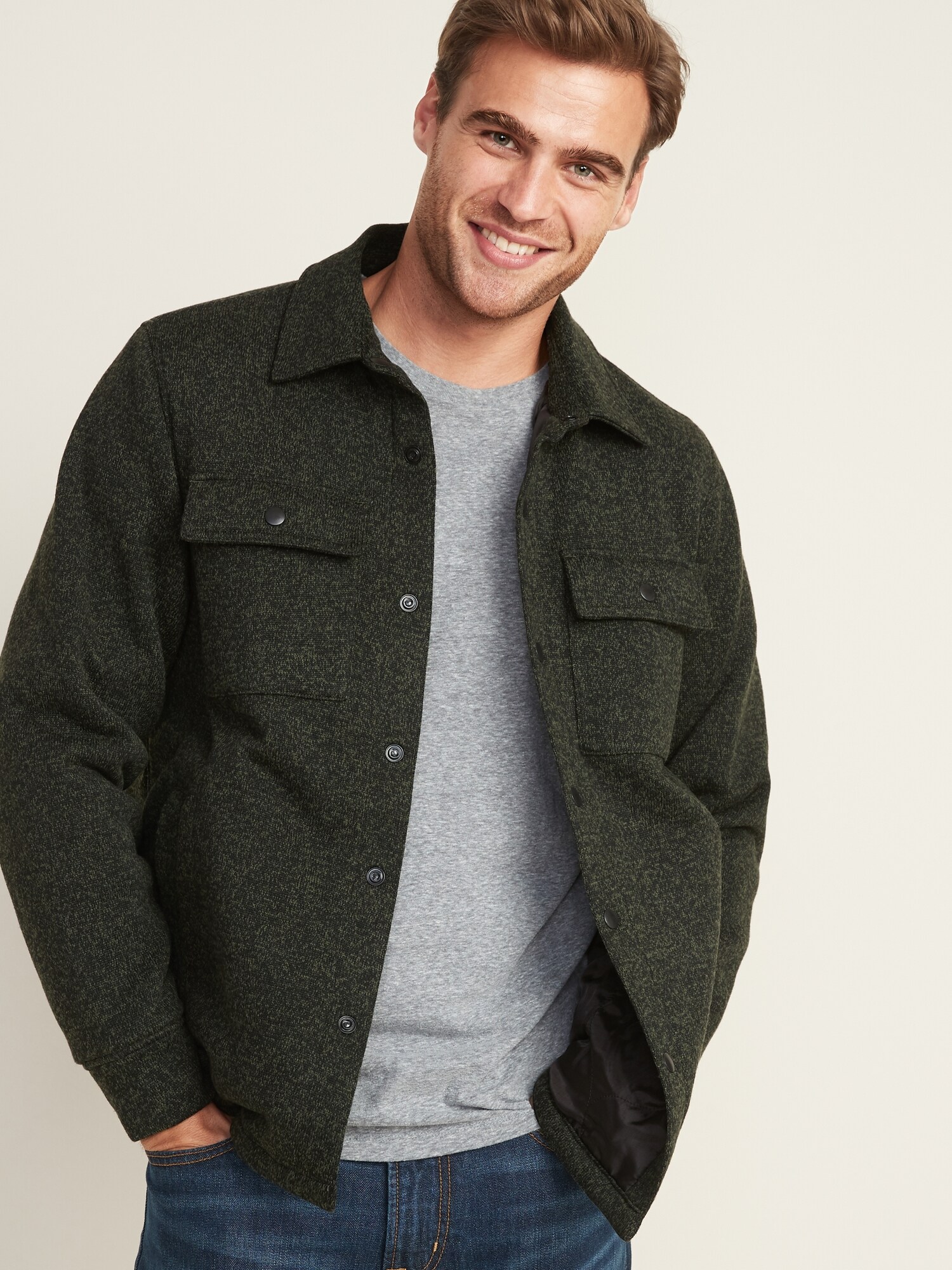 FleeceKnit SnapFront Shirt Jacket Old Navy