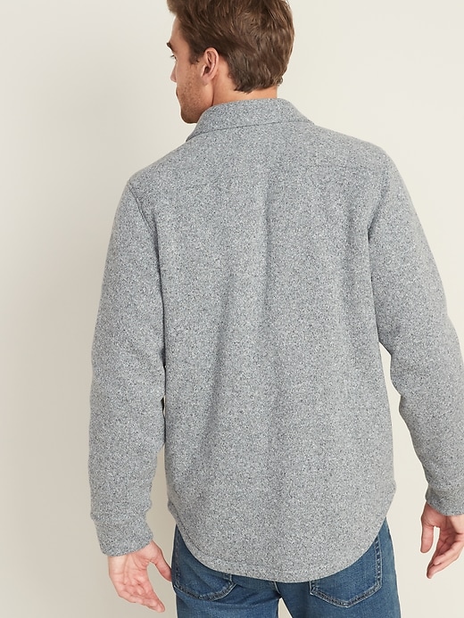 L'image numéro 2 présente Veste-chemise à fermeture avant à boutons-pression en tricot de molleton pour homme