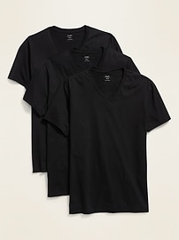 L'image numéro 1 présente Paquet de trois t-shirts à col en V pour homme