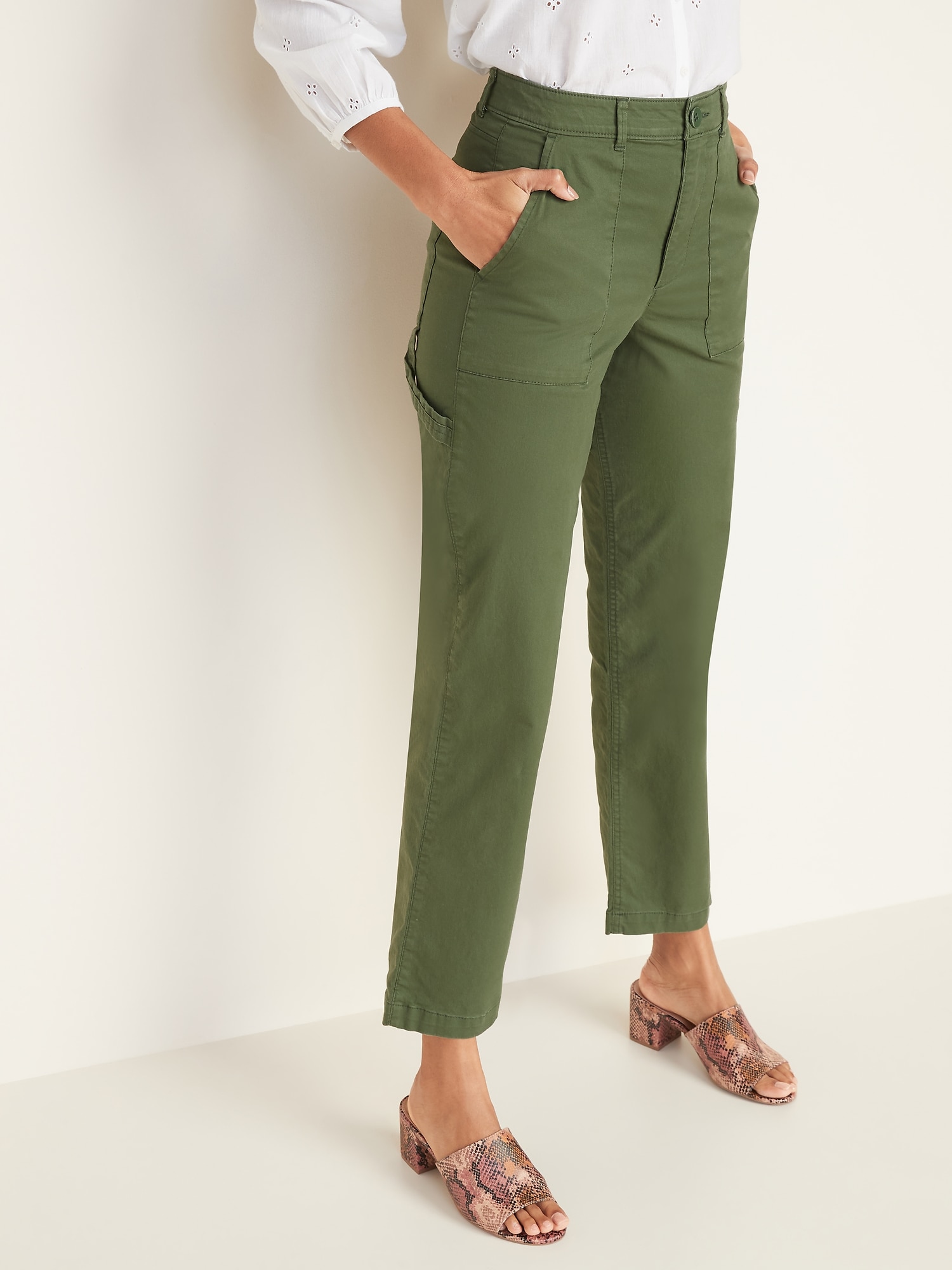 Wide leg hot sale cropped chinos