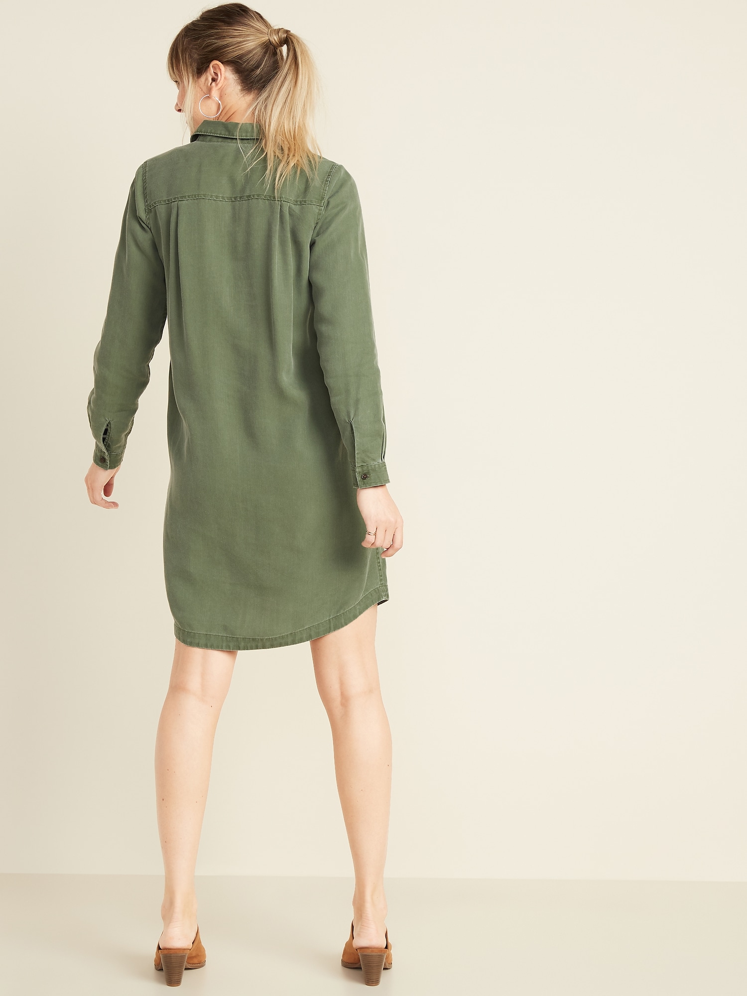 navy green dress