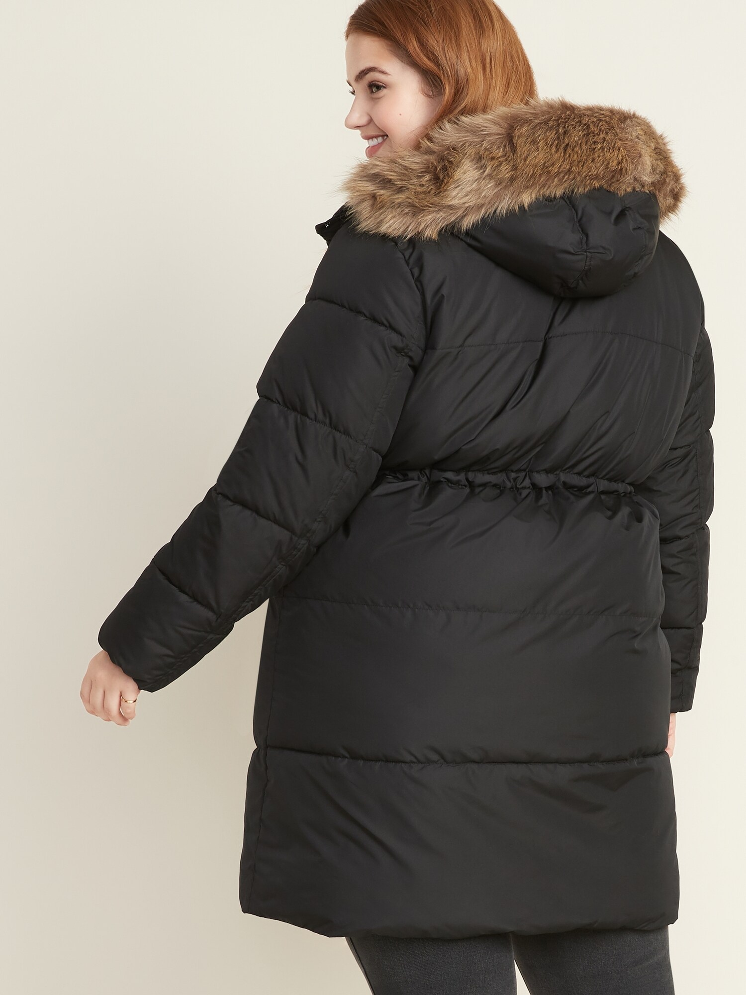 plus size long puffer coat