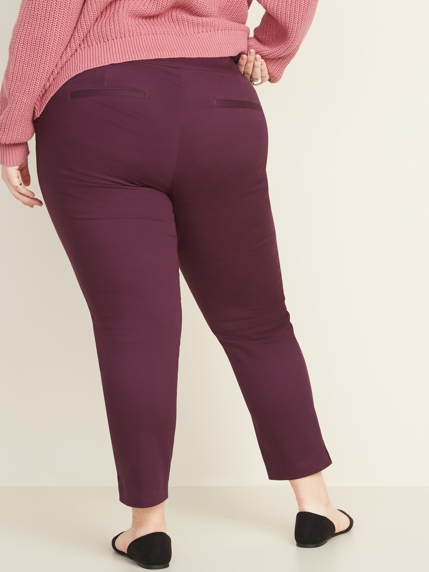 High-Waisted Plus-Size Pull-On Pants