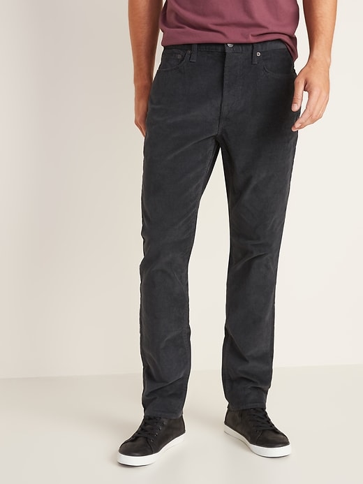 Voir une image plus grande du produit 1 de 3. Pantalon en velours côtelé de coton à cinq poches , Built-In Flex, coupe étroite pour homme