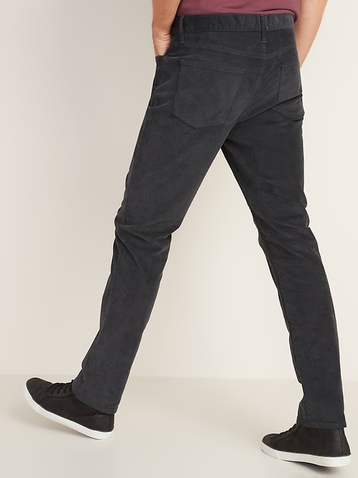 Voir une image plus grande du produit 2 de 3. Pantalon en velours côtelé de coton à cinq poches , Built-In Flex, coupe étroite pour homme