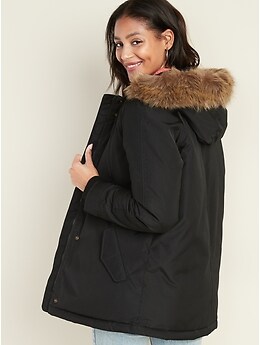 Navy fur hot sale hood coat