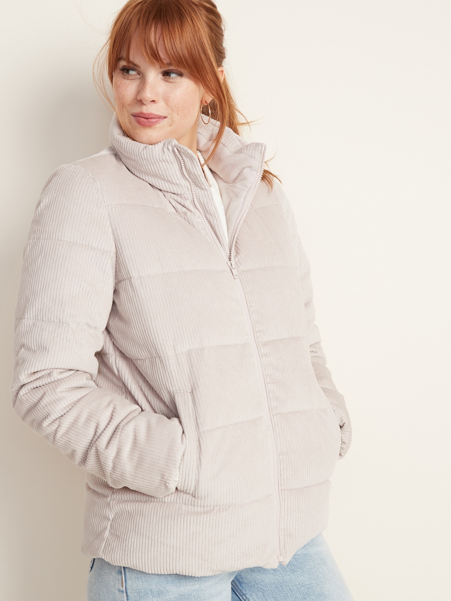 Corduroy puffer jacket clearance women's