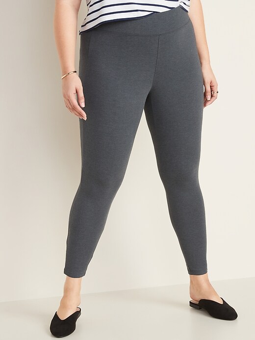 View large product image 1 of 3. High-Rise Plus-Size Jersey Leggings