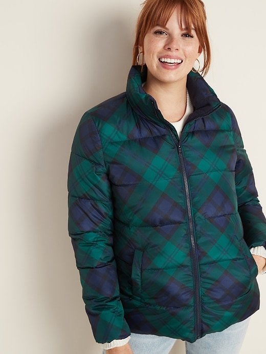 Image number 1 showing, Frost-Free Patterned Puffer Jacket for Women