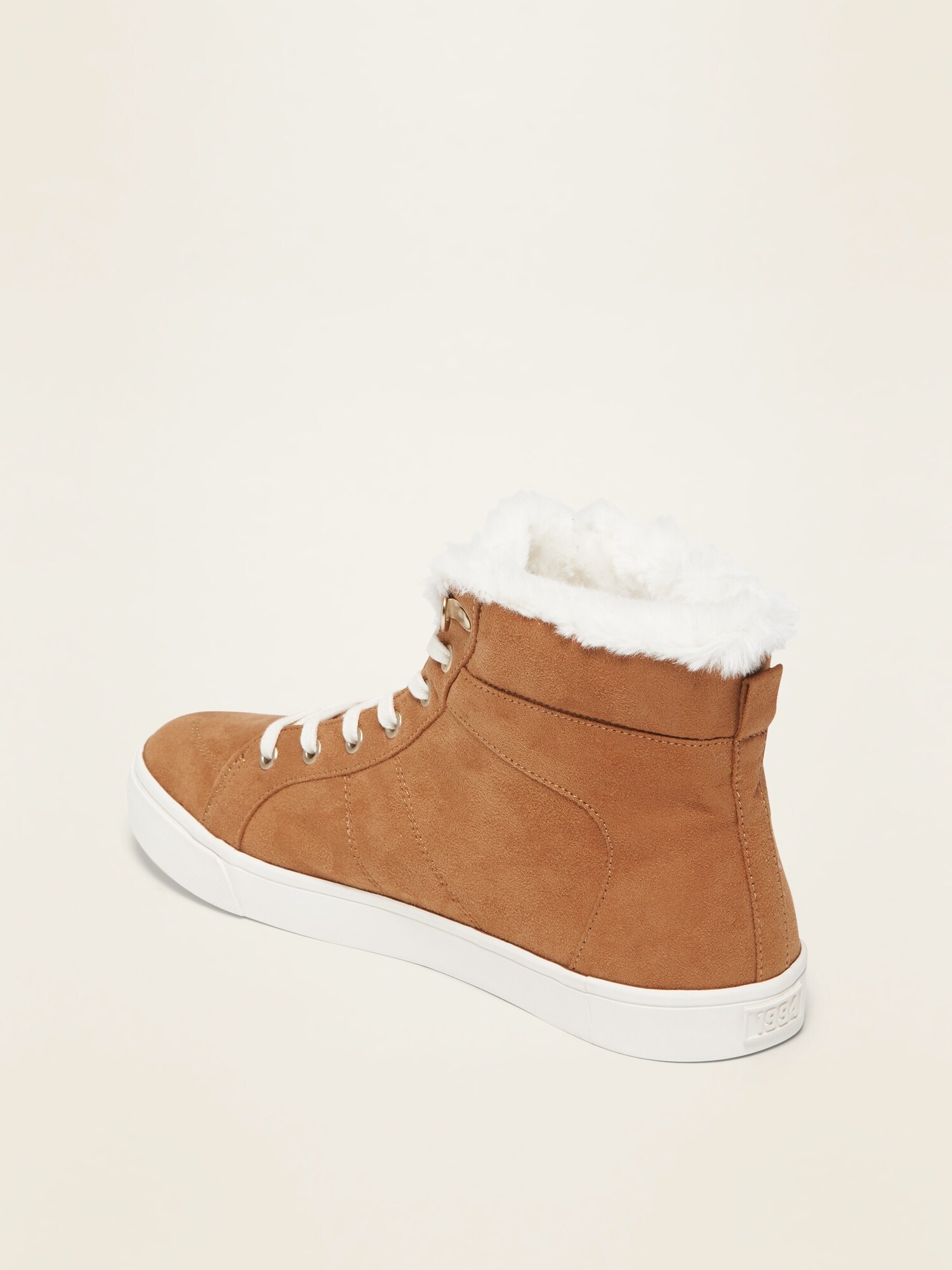 fur lined high top sneakers womens