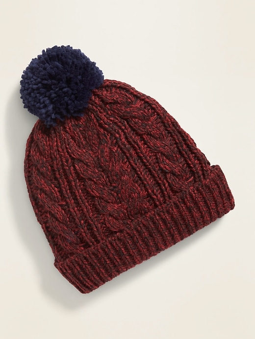 View large product image 1 of 1. Sherpa-Lined Cable-Knit Beanie For Boy