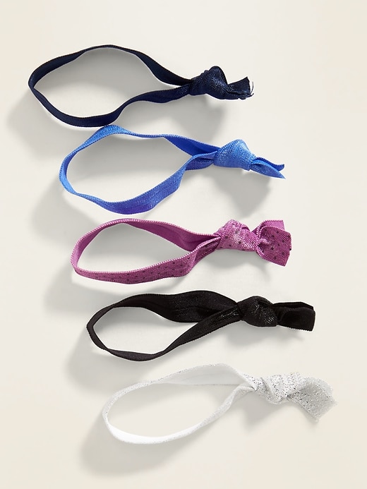 View large product image 1 of 1. Elastic Ribbon Hair Ties 5-Pack for Women