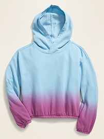 View large product image 4 of 4. Dip-Dye Cinched-Hem Pullover Hoodie for Girls