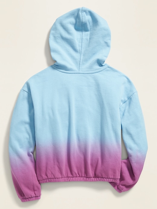 View large product image 2 of 4. Dip-Dye Cinched-Hem Pullover Hoodie for Girls
