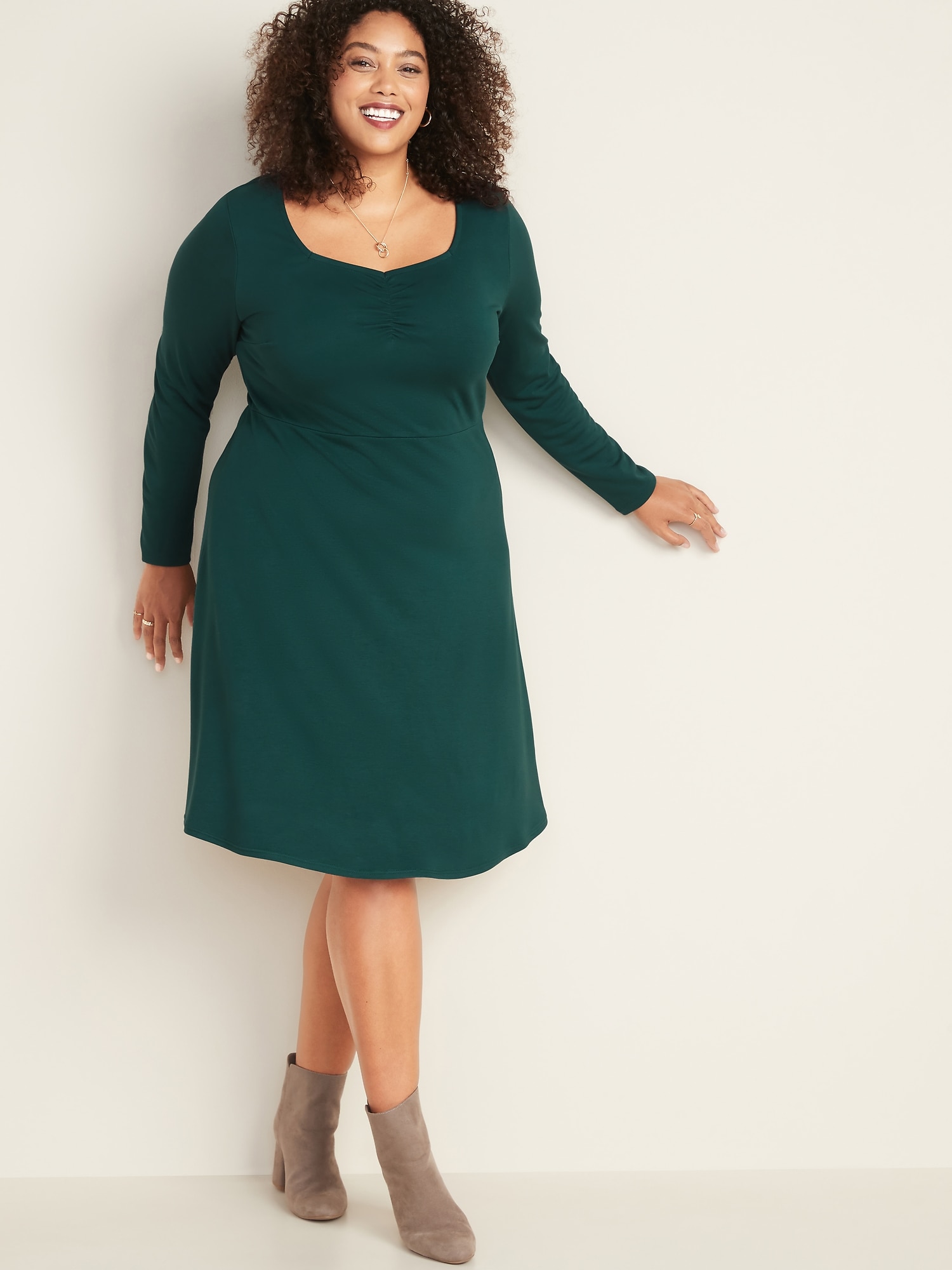 Fit & Flare Plus-Size Ponte-Knit Dress