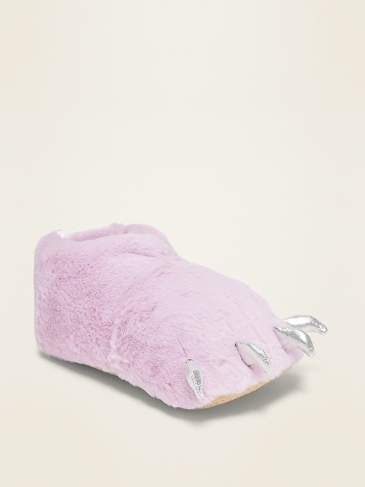 View large product image 1 of 3. Faux-Fur Monster Slippers for Girls