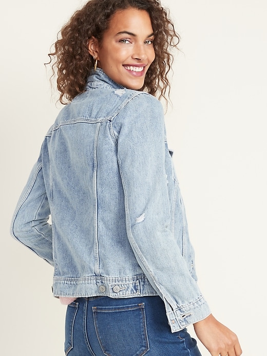 Distressed Jean Jacket For Women | Old Navy