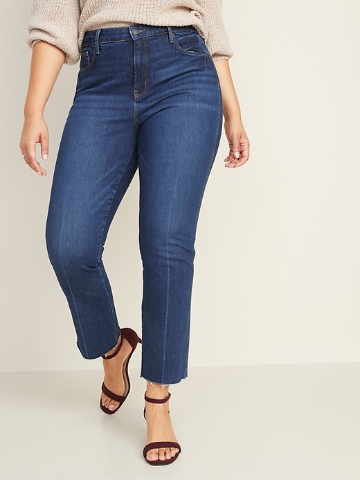 Image number 6 showing, High-Waisted Raw-Edged Flare Ankle Jeans For Women