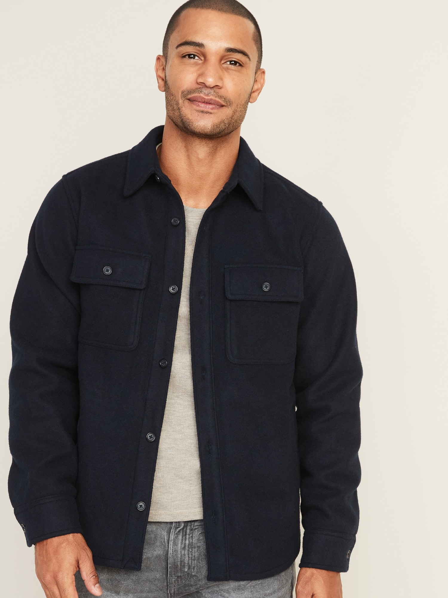 Shirt jacket clearance navy