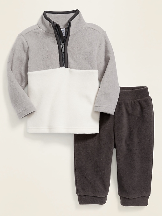 View large product image 1 of 2. Micro Performance Fleece 1/4-Zip Top & Pants Set for Baby