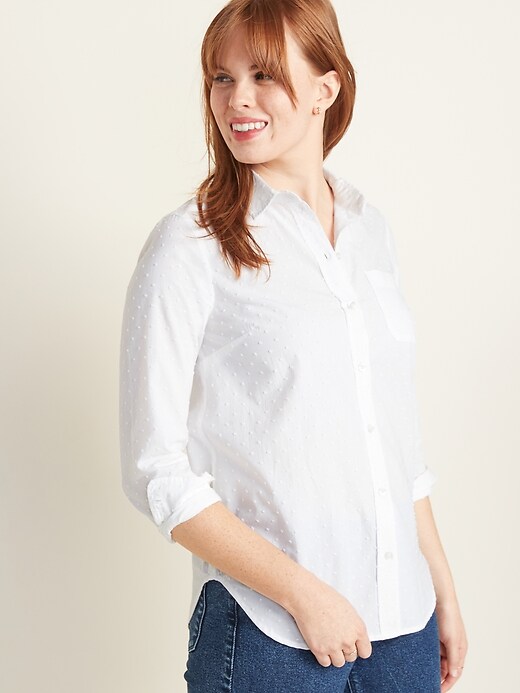 View large product image 1 of 1. Classic Textured Shirt for Women