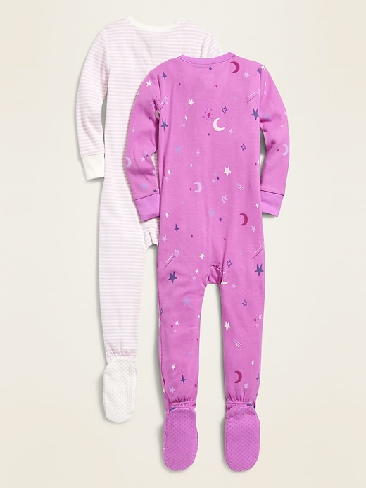 View large product image 2 of 2. Printed Purple Footie Pajama One-Piece 2-Pack for Toddler Girls & Baby