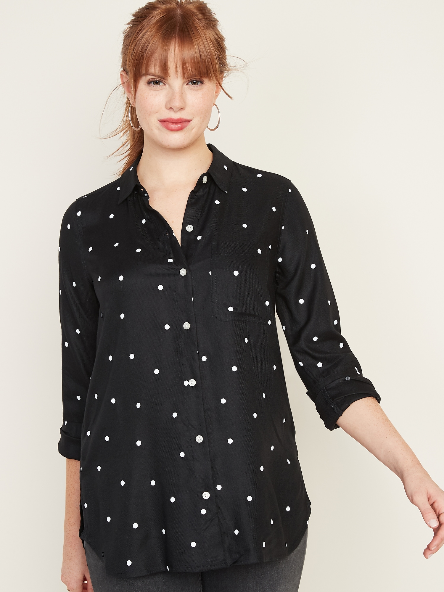 Drapey Polka Dot Tunic Shirt for Women Old Navy