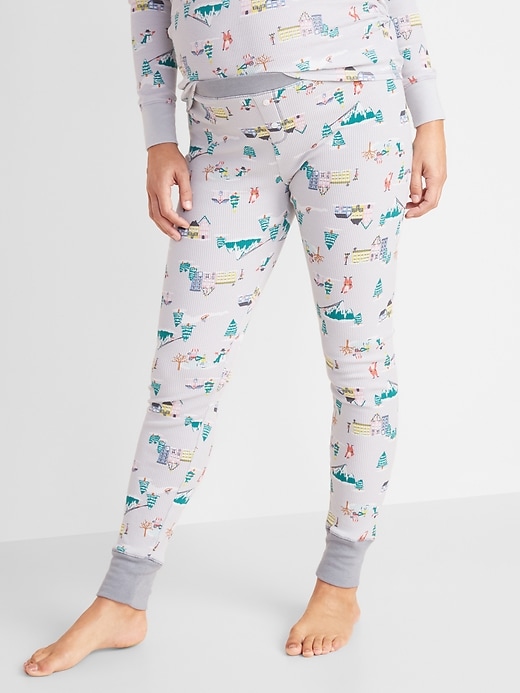 Voir une image plus grande du produit 1 de 1. Pantalon pyjama de maternité décontracté en tricot isotherme