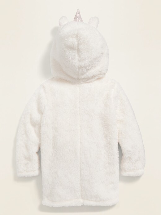 View large product image 2 of 2. Faux-Fur Unicorn Hooded Robe for Toddler & Baby