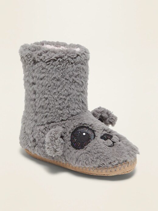 Plush Sherpa Critter Slipper Boots for Girls Old Navy