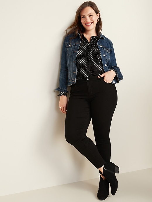 Image number 8 showing, Mid-Rise Built-In Warm Rockstar Jeans for Women