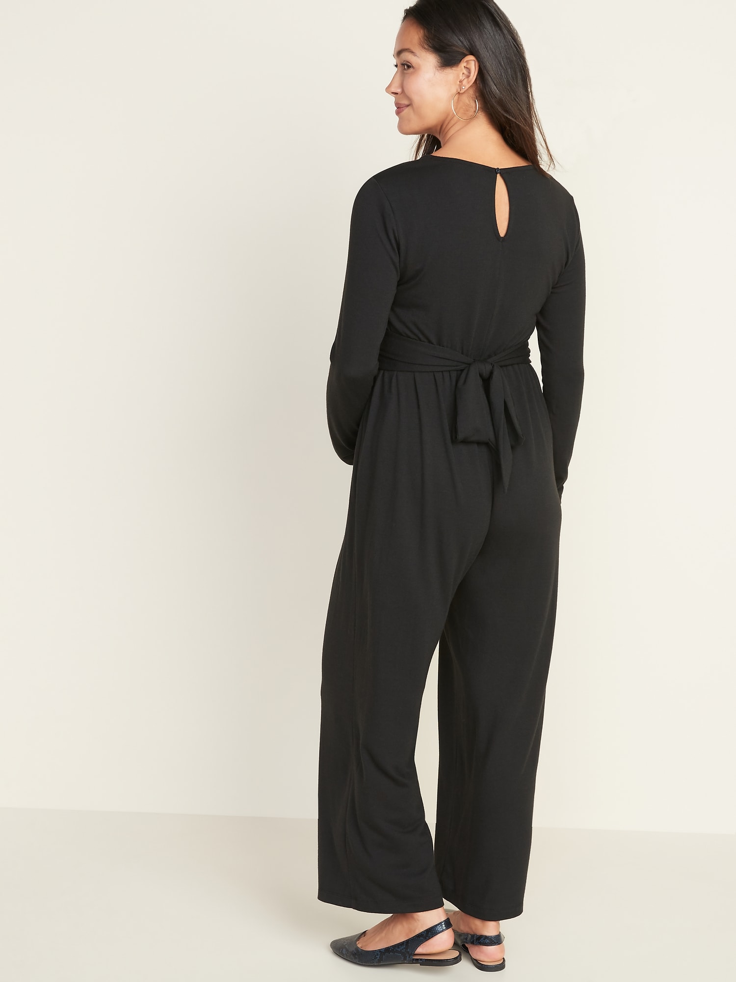 navy maternity jumpsuit