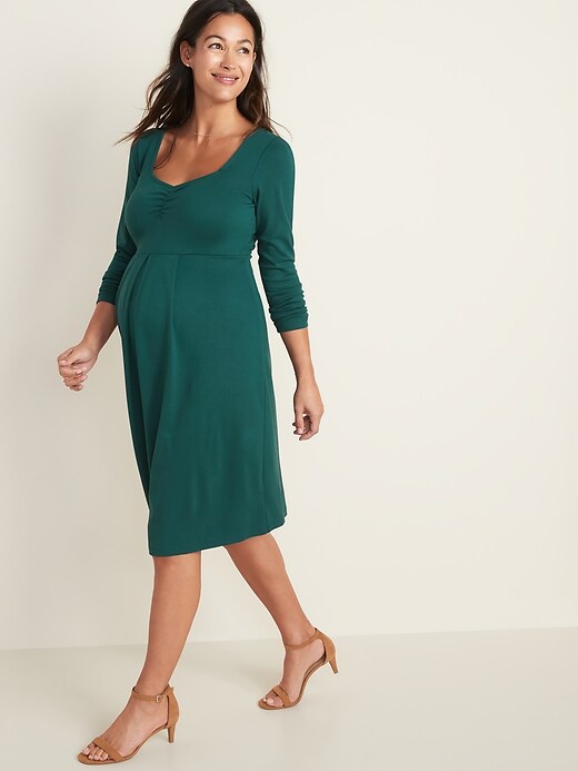 View large product image 1 of 1. Maternity Fit & Flare Ponte-Knit Dress