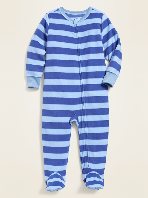 View large product image 1 of 2. Striped Performance Fleece Footie Pajama One-Piece for Toddler & Baby